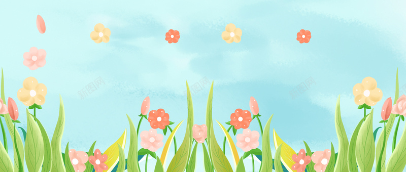 小清新全屏海报bannerpsd设计背景_88icon https://88icon.com anner 全屏海报 psd 小清新 模板 banner 花草 蓝色 手绘