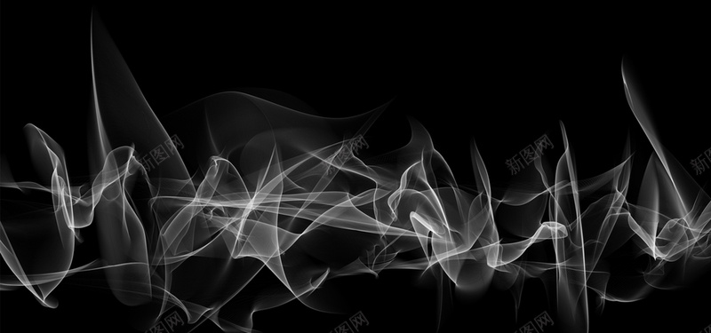 黑背景下的白色烟雾曲线jpg设计背景_88icon https://88icon.com 大气 曲线 科技 黑色 烟雾 海报banner 科技感 科技风 高科技