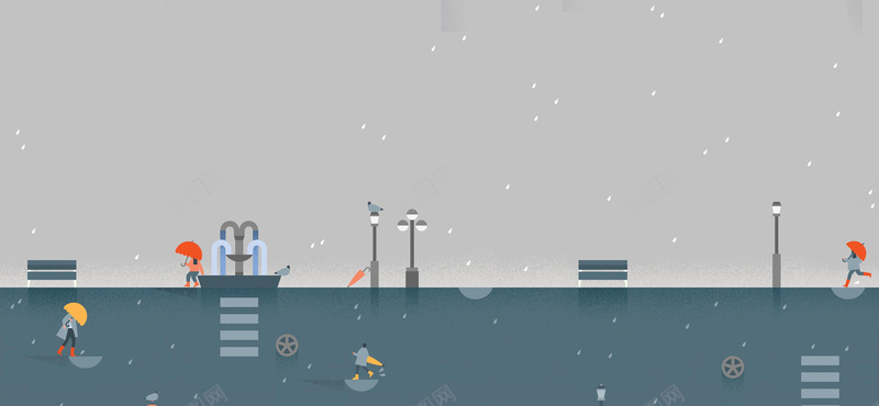 手绘城市路灯行人雨伞背景jpg设计背景_88icon https://88icon.com 城市 手绘 行人 路灯 雨伞 蓝色 海报banner 卡通 童趣