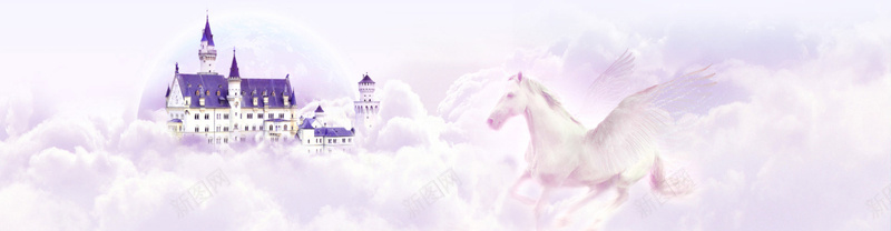 天猫淘宝儿童梦幻背景psd设计背景_88icon https://88icon.com 七彩天空 云层 房屋 梦幻