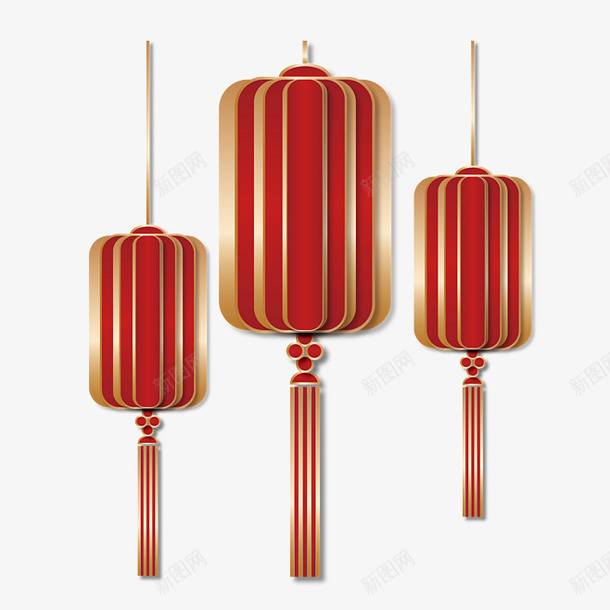 中国风喜庆新年灯笼png免抠素材_88icon https://88icon.com 中国风 古风 水彩 红色 金色 质感 灯笼 新年 春节