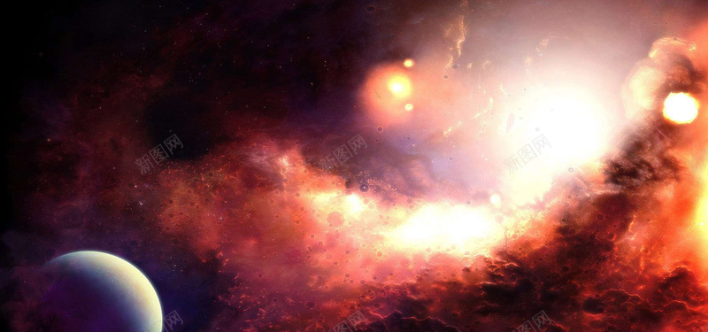 红色星空太空宇宙psd设计背景_88icon https://88icon.com 海报banner 宇宙 星云 星河 星空 红色星空太空宇宙 星海 星际 大气