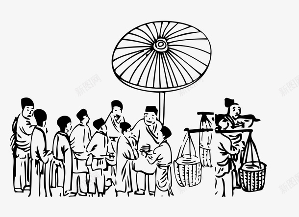手绘集市古代民间国潮风png免抠素材_88icon https://88icon.com 手绘 集市 古代民间 国潮风