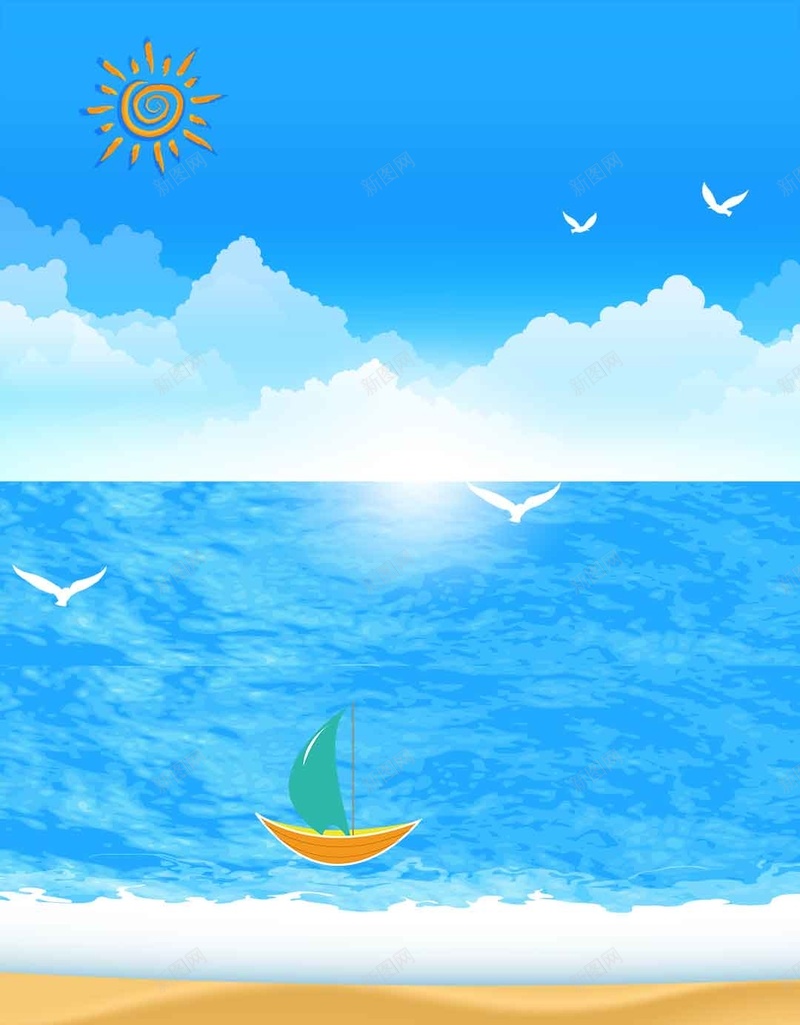 夏季新品沙滩促销防晒H5背景素材psd设计背景_88icon https://88icon.com 夏季促销海报 夏季新品 沙滩 活动 海浪 促销海报 度假 防晒H5背景素材 蓝天 波浪 简约