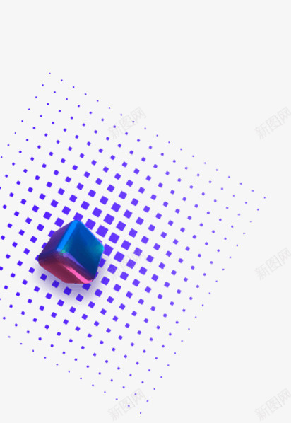 碎片化科技感元素png免抠素材_88icon https://88icon.com 扩散 科技感 蓝色 立体 方形 碎片 点