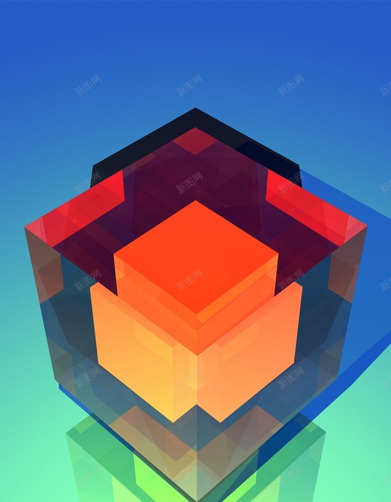 创意设计高清iPhone6splus手机壁纸jpg设计背景_88icon https://88icon.com 几何 蓝色 倒影 方块 渐变 H5 h5 扁平