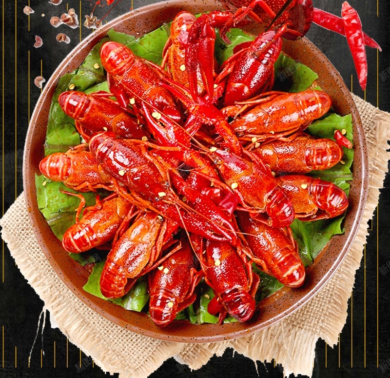 特色美味小龙虾宣传展架jpg设计背景_88icon https://88icon.com 麻辣小龙虾 黑色背景 小龙虾 美味 餐饮 舌尖上的美食 筷子 美食
