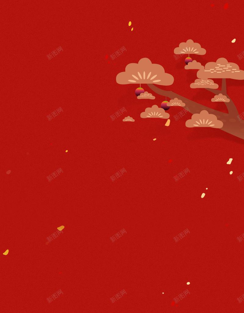 卡通红色树枝H5背景jpg设计背景_88icon https://88icon.com 卡通背景 红色背景 卡通 树枝 梦幻 唯美 浪漫 H5背景 简约