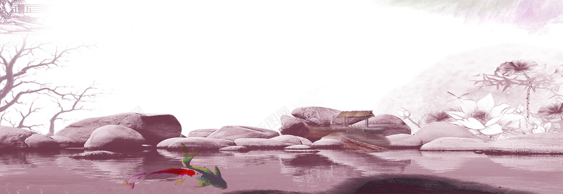温泉广告psd设计背景_88icon https://88icon.com 淘宝 天猫 中国风 展板 公告 水墨画 温泉 海报banner