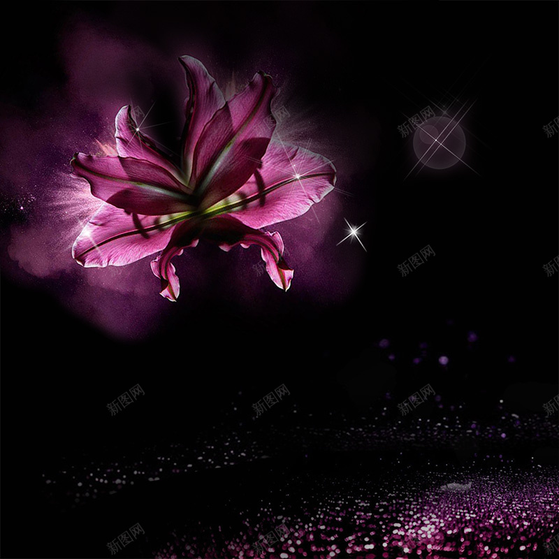 化妆品背景主图psd设计背景_88icon https://88icon.com 黑色背景 花 化妆品 女人 主图 浪漫 梦幻