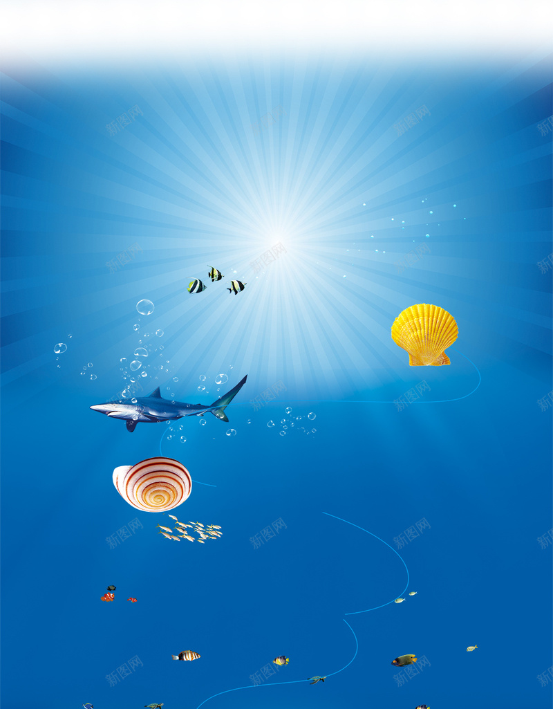 蓝色梦幻海底世界H5背景素材psd设计背景_88icon https://88icon.com 蓝色 梦幻 海底世界 鱼 贝壳 海水 卡通 促销 PSD分层 H5背景素材