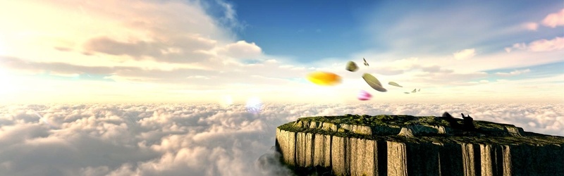 遥望天空图片psd设计背景_88icon https://88icon.com 蓝天白云 天空 云层 绿色 海报banner 科技 科幻 商务
