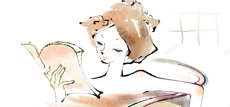 插画背景jpg设计背景_88icon https://88icon.com 女哈 读书 手绘 海报banner 卡通 童趣