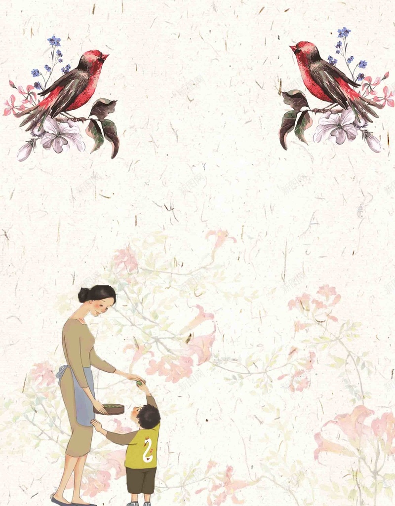 感恩母亲节手绘海报背景模板psd设计背景_88icon https://88icon.com 背景模板 母亲节 感恩 手绘 海报 温馨 节日 活动 宣传