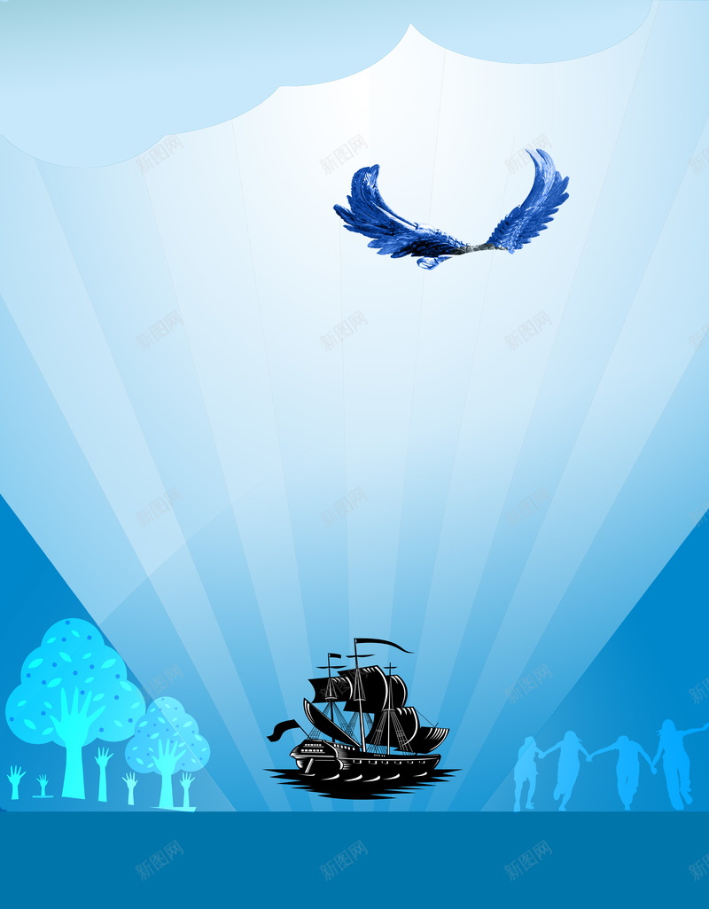 招聘海报背景素材psd设计背景_88icon https://88icon.com 就业 年轻 招聘 校园 树 招聘周刊图片下载 周刊封面 人物 帆船