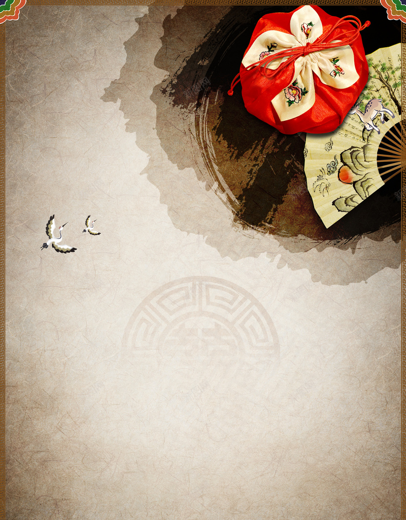 韩国特色旅游文化海报背景psd设计背景_88icon https://88icon.com 韩国 旅游 简约 精致 民俗 文化 扇子 仙鹤 文艺 小清新