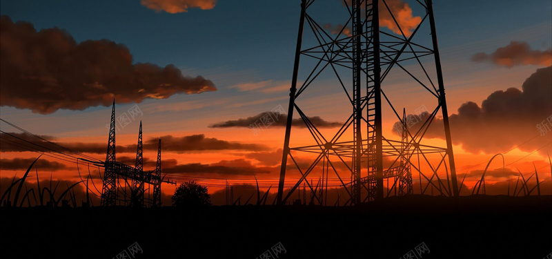 卡通夕阳信号塔jpg设计背景_88icon https://88icon.com 夕阳 卡通 手绘 海报banner 童趣 信号塔