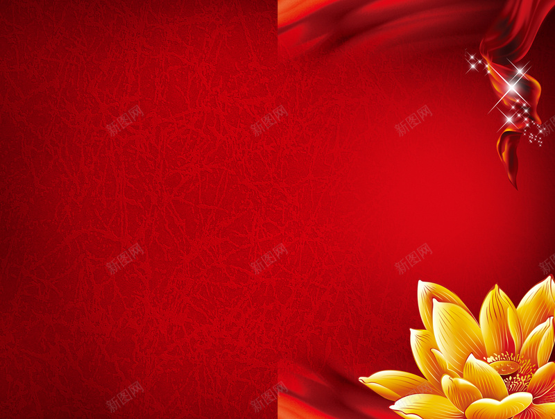 花卉纹理喜庆海报背景psd设计背景_88icon https://88icon.com 花卉 纹理 喜庆 海报 红色 红带 质感