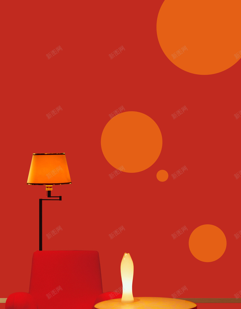 红色设计感家居时尚海报psd设计背景_88icon https://88icon.com 台灯 家具 时尚 简约 红色 大气