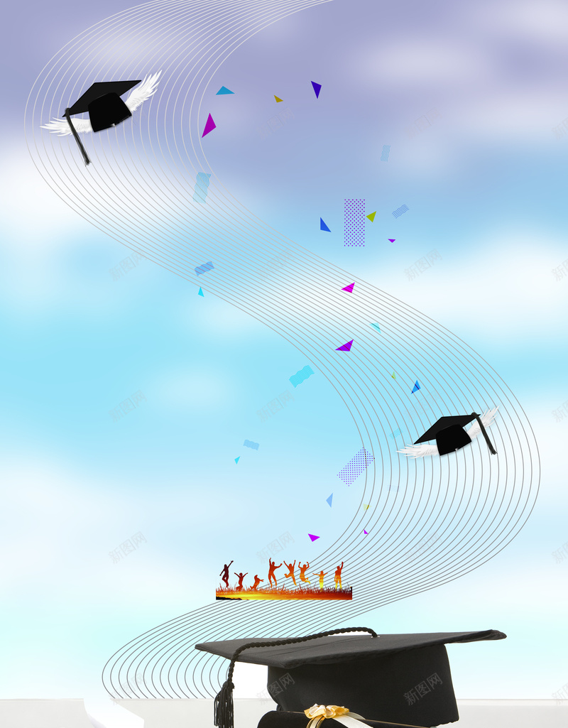创意高考毕业季博士帽海报jpg设计背景_88icon https://88icon.com 我们毕业了 毕业季 毕业 青春 高考 青春不散场 青春奋斗 毕业旅行
