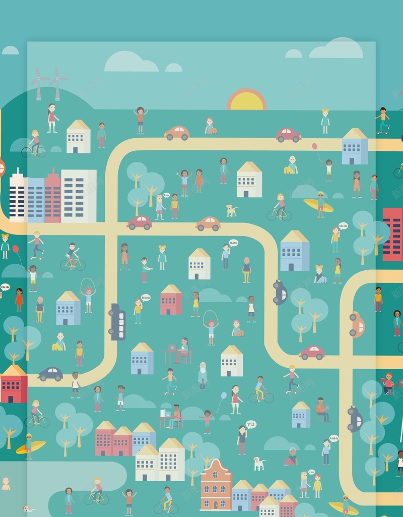 简约大气文明城市扁平卡通jpg设计背景_88icon https://88icon.com 城市 大气 扁平 文明 简约 卡通 手绘 插画
