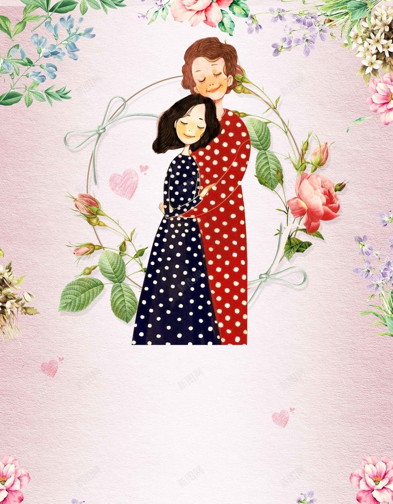 手绘母亲节插画宣传海报背景模板psd设计背景_88icon https://88icon.com 手绘 母亲节 插画 宣传 海报 背景模板 节日 活动