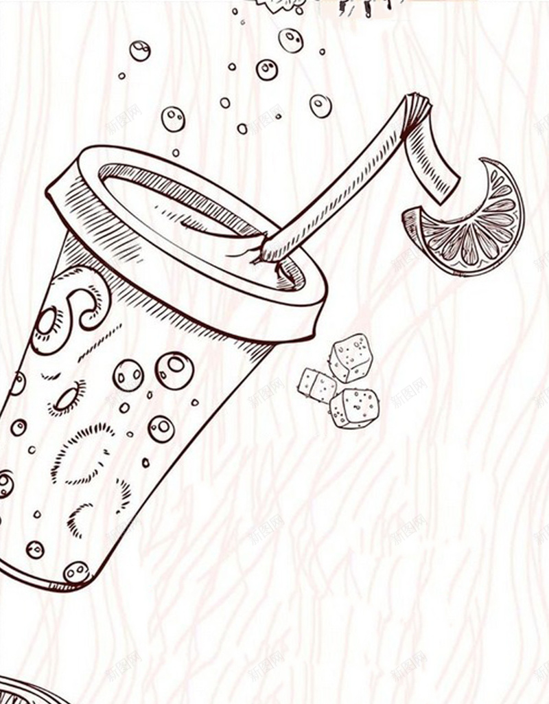 手绘夏季饮料海报背景jpg设计背景_88icon https://88icon.com 饮料 线绘 手绘 夏季 海报 背景 黑白 简笔 文艺 清新 简约 开心