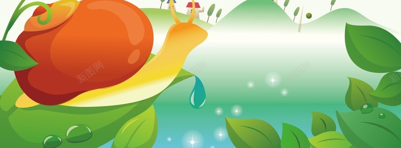 简洁卡通背景素材jpg设计背景_88icon https://88icon.com 高清背景素材 海报 素材 背景 蜗牛 荷叶 卡通素材