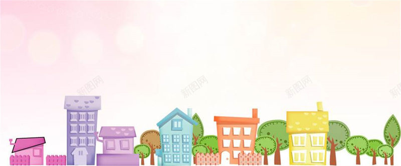 卡通小房子背景jpg设计背景_88icon https://88icon.com 小房子 卡通 可爱 手绘 简约 海报banner 童趣