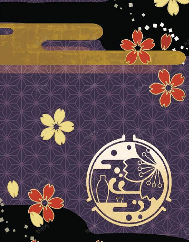 日式H5背景素材jpg设计背景_88icon https://88icon.com 日式素材 日式风格 图案 日式 花朵