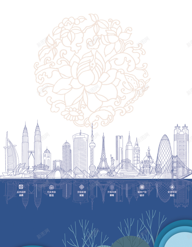 手绘插画清雅建筑白描素材背景jpg设计背景_88icon https://88icon.com 地产海报素材 喜欢 清雅高贵海报背景 扁平手绘插画素材 建筑白描素材 文艺范商品包装背景