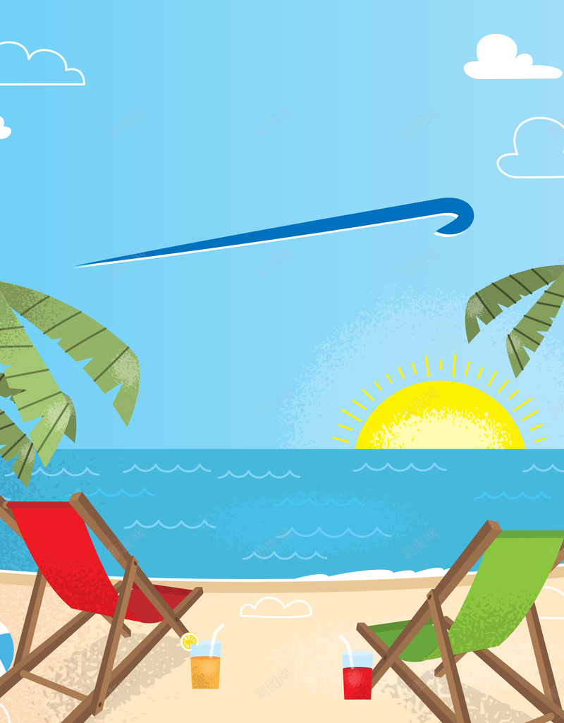 卡通手绘情凉夏季海岸度假背景素材eps设计背景_88icon https://88icon.com 卡通 夏季 情凉 手绘 海岸 度假 背景 素材