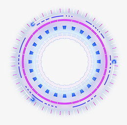 蓝紫科技圆环png免抠素材_88icon https://88icon.com 发光 科技 圆 元素
