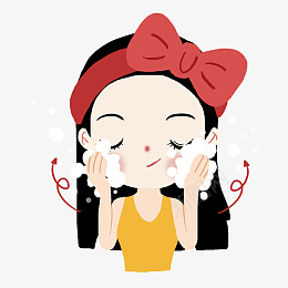 卡通女孩护肤过程清洁洁面素材坡png免抠素材_88icon https://88icon.com 卡通 女孩 护肤 过程