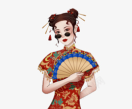 中国风网红美女png免抠素材_88icon https://88icon.com 中国风 网红美女 手持扇 扇子 魔镜