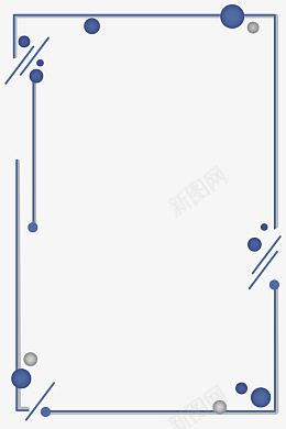 墨蓝色科技几何边框png免抠素材_88icon https://88icon.com 科技感边框 几何图案 深色线条 线条纹理 线条边框 圆点 斜线 框