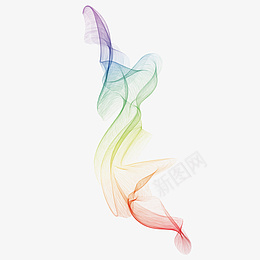 彩色渐变波浪图形png免抠素材_88icon https://88icon.com 线条 抽象 彩色 波浪