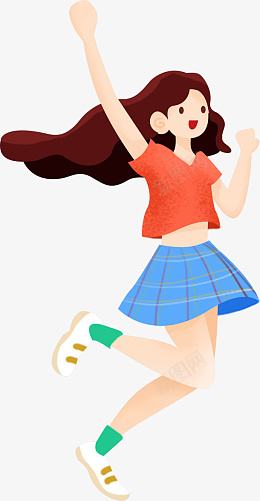 扁平化人物跳跃欢呼png免抠素材_88icon https://88icon.com 扁平化 UI 人物 插画