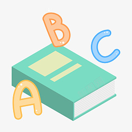 卡通英语书本和英文字母png免抠素材_88icon https://88icon.com 可爱的 英语书 书本 卡通 学习 简笔