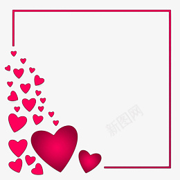 红色爱心边框素材png免抠素材_88icon https://88icon.com 红 色 爱心 边框