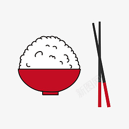 矢量手绘卡通米饭png免抠素材_88icon https://88icon.com 黑色的筷子 一双筷子 红色的碗 免扣 卡通 手绘 矢量 筷子 米饭