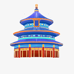 祈年殿古建筑png免抠素材_88icon https://88icon.com 建筑 祈年殿 线描 圆型结构