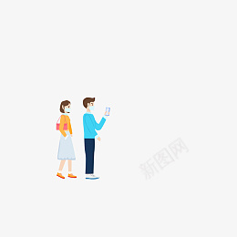戴口罩排队的人png免抠素材_88icon https://88icon.com 卡通人物 口罩 戴口罩的人 卡通
