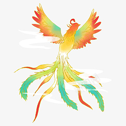 浅色凤凰飞舞psd免抠素材_88icon https://88icon.com 凤凰 中国风 插画 元素