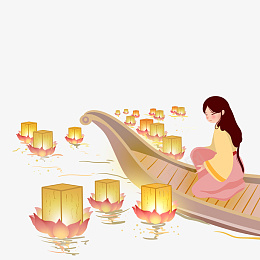 传统鬼节中元节元素png免抠素材_88icon https://88icon.com 鬼节 中元节 中元节元素 船