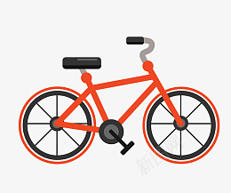 红色骑行自行车插画png免抠素材_88icon https://88icon.com 卡通自行车 红色自行车 骑行设备 红色