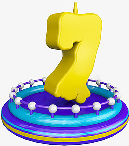 创意3D蜡烛数字7png免抠素材_88icon https://88icon.com 创意 3D 蜡烛 数字