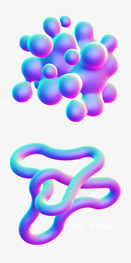 彩色球形渐变分子酸性风设计png免抠素材_88icon https://88icon.com 彩色 球形 渐变 酸性风设计