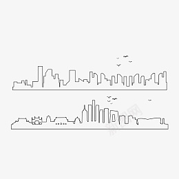 城市线条剪影png免抠素材_88icon https://88icon.com 黑色线稿 剪影 城市 大厦 线条 鸽子 鸟
