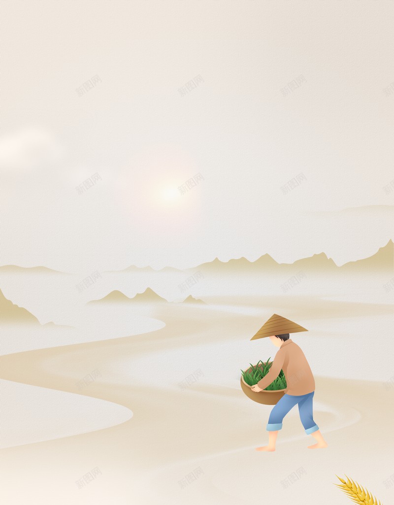 夏天立夏二十四节气手绘人物麦子psd设计背景_88icon https://88icon.com 二十四节气 夏天 手绘人物 立夏 麦子